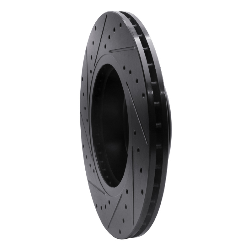 BMW 528I xDrive Brake Rotor (1) - Front Right - R1 Concepts - Drilled & Slotted - Black - `11-`16